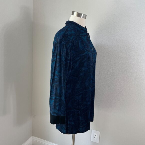 Chicos Design Womens XL Button Up Top Slinky Stretch Knit Acetate Long Sleeve - Picture 5 of 11